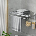 Towel Rail 4 Bars Wall Mounted Aluminium Foldable Hanging Rack