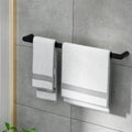 Towel Rail 600mm Wall Mounted Stainless Steel Black Single