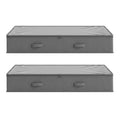 Artiss Under Bed Storage Containers X2 90L Boxes Organiser Clear Top Fabric Grey
