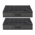 Artiss Under Bed Shoe Storage Containers X2 Box Organiser 12 Pairs Fabric Grey