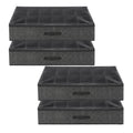 Artiss Under Bed Shoe Storage Containers X4 Box Organiser 12 Pairs Fabric Grey