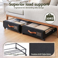 Artiss 2X Under Bed Storage Containers 48L Clothes Organiser Wheels Oxford Black