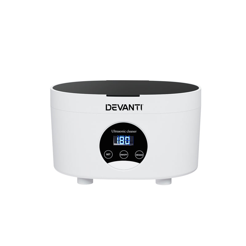 Devanti 600ml Ultrasonic Cleaner Timer Jewellery Glasses Degas