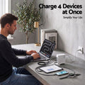 Devanti USB C Charger 100W Fast Charger 4 Port GaN Desktop Station White