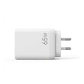Devanti USB C Charger 65W Fast Charger 3 Port PD Wall Adapter White