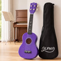 Alpha Ukulele Soprano Beginner Acoustic Small Guitar Kids Strings 21 Inch Purple