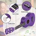 Alpha Ukulele Soprano Beginner Acoustic Small Guitar Kids Strings 21 Inch Purple