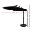Instahut 3m Cantilever Umbrella Base Black Outdoor Patio Beach