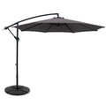 Instahut 3m Cantilever Umbrella Charcoal w/Base Outdoor Patio