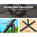 Instahut 3m Cantilever Umbrella Charcoal w/Base Outdoor Patio