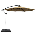 Instahut 3m Cantilever Umbrella with Base Beige Outdoor Parasol