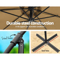 Instahut 3m Cantilever Umbrella with Base Beige Outdoor Parasol