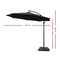 Instahut 3m Cantilever Umbrella Black Outdoor Patio Garden Base