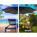 Instahut 3m Cantilever Umbrella Charcoal Outdoor Patio Garden Base