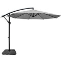 Instahut 3M Cantilever Umbrella UV Grey 50x50cm Base Garden
