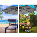 Instahut 3M Cantilever Umbrella UV Grey 50x50cm Base Garden