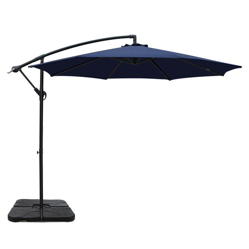 Instahut 3m Cantilever Umbrella Base Navy Beach Garden Patio