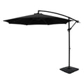 Instahut 3m Cantilever Umbrella Black Outdoor Patio Garden Beach Base