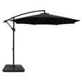 Instahut 3m Cantilever Umbrella Black Outdoor Patio Garden Beach Base