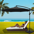 Instahut 3m Cantilever Umbrella Black Outdoor Patio Garden Beach Base
