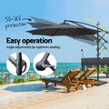 Instahut 3m Cantilever Umbrella Base Outdoor Patio Parasol Charcoal