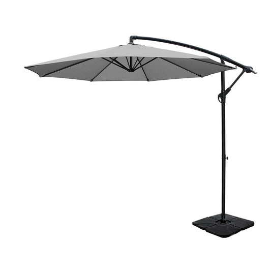 Instahut 3M Cantilever Umbrella UV Grey Garden Stand Base