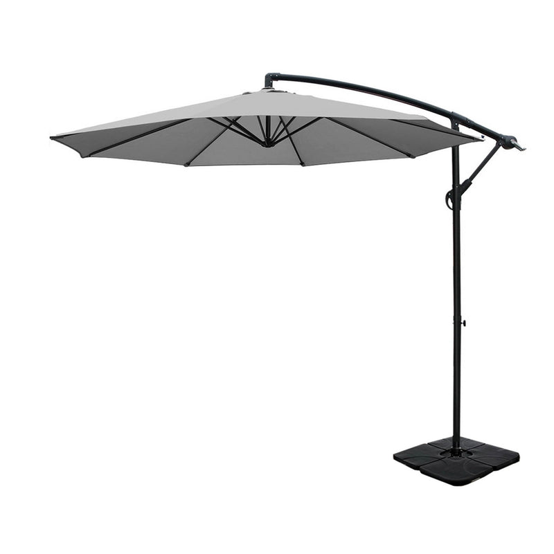 Instahut 3M Cantilever Umbrella UV Grey Garden Stand Base