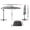 Instahut 3M Cantilever Umbrella UV Grey Garden Stand Base