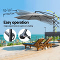 Instahut 3M Cantilever Umbrella UV Grey Garden Stand Base