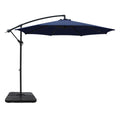 Instahut 3m Cantilever Umbrella w/Base Navy Beach Patio Parasol