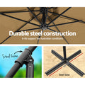 Instahut 3m Cantilever Umbrella Beige Outdoor Patio Garden Beach