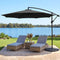 Instahut 3m Cantilever Umbrella Black Outdoor Patio Beach Garden
