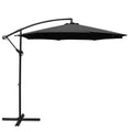 Instahut 3m Cantilever Umbrella Black Outdoor Patio Beach Garden