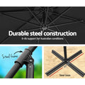 Instahut 3m Cantilever Umbrella Black Outdoor Patio Beach Garden