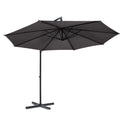 Instahut 3m Cantilever Umbrella Charcoal Outdoor Patio Garden Beach