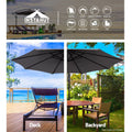Instahut 3m Cantilever Umbrella Charcoal Outdoor Patio Garden Beach
