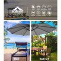 Instahut 3m Cantilever Umbrella Outdoor Garden Patio Beach Grey