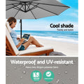 Instahut 3m Cantilever Umbrella Outdoor Garden Patio Beach Grey