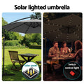 Instahut 3M Cantilever Umbrella LED Charcoal Garden Patio Shade