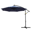Instahut 3M Cantilever Umbrella LED Light Garden Shade
