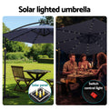 Instahut 3M Cantilever Umbrella LED Light Garden Shade