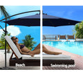 Instahut 3m Cantilever Umbrella Outdoor Navy Beach Patio Garden