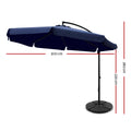 Instahut 3m Cantilever Umbrella Navy Garden Patio Base