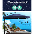 Instahut 3m Cantilever Umbrella Navy Garden Patio Base