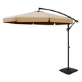 Instahut 3m Cantilever Umbrella with Base Beige Garden Patio