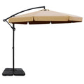 Instahut 3m Cantilever Umbrella with Base Beige Garden Patio