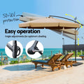 Instahut 3m Cantilever Umbrella with Base Beige Garden Patio