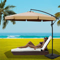 Instahut 3m Cantilever Umbrella with Base Beige Garden Patio