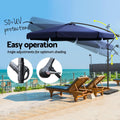 Instahut 3m Cantilever Outdoor Umbrella w/ Base Navy