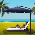 Instahut 3m Cantilever Outdoor Umbrella w/ Base Navy